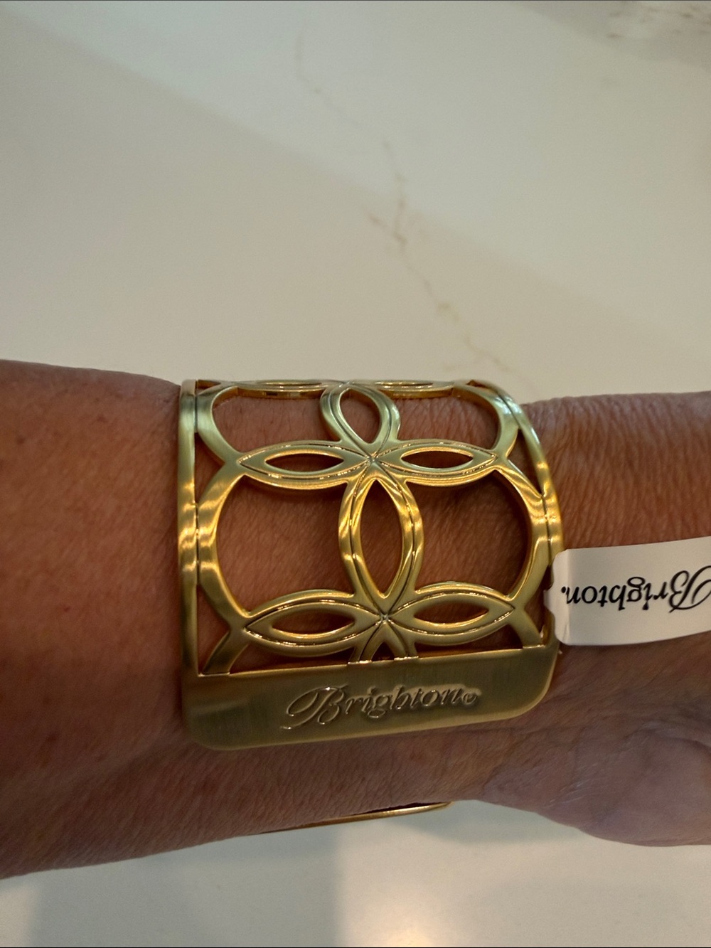 NWT Brighton Gold Floral Cutout Cuff Bracelet - Picture 2 of 12